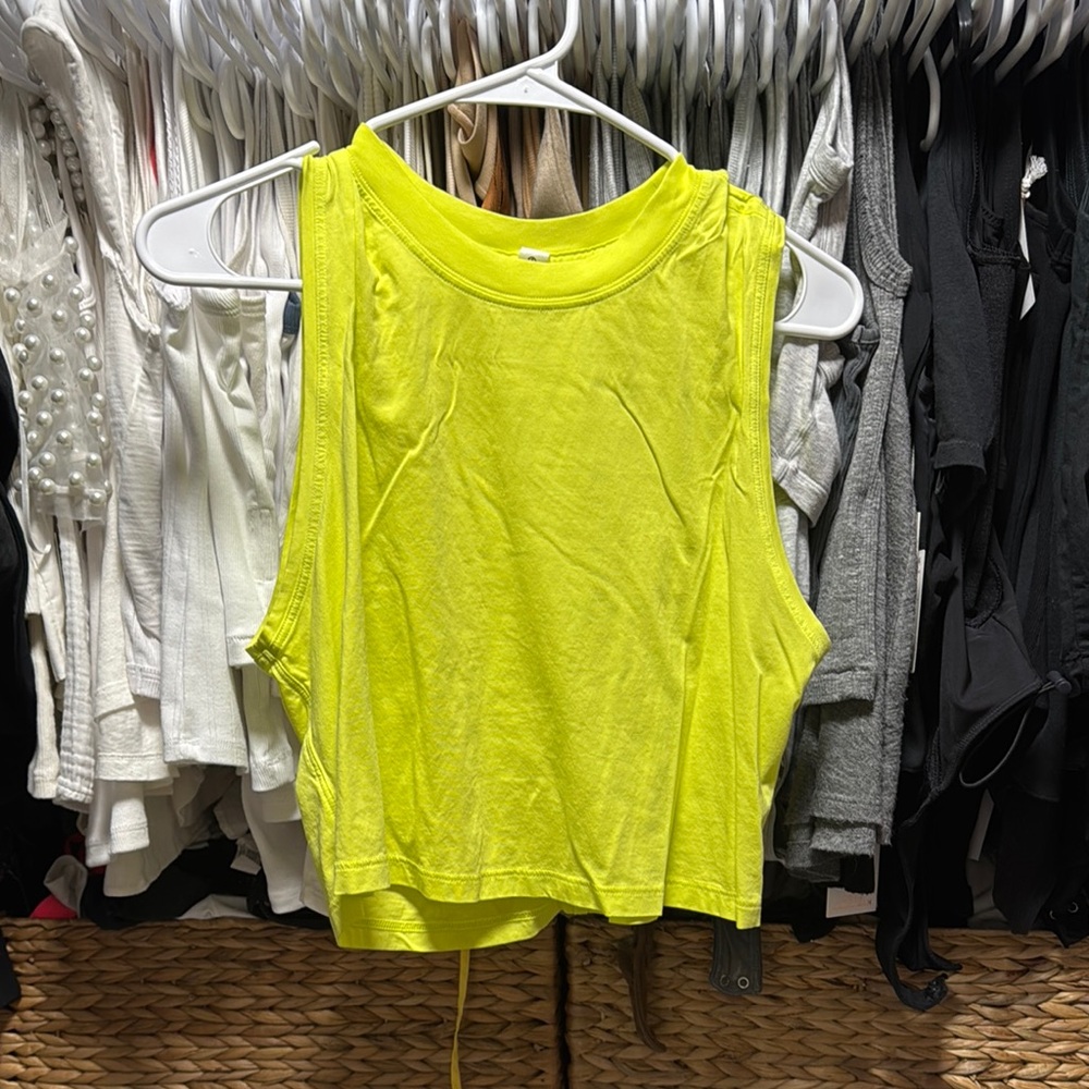 lululemon athletica Neon Yellow Crop Tank